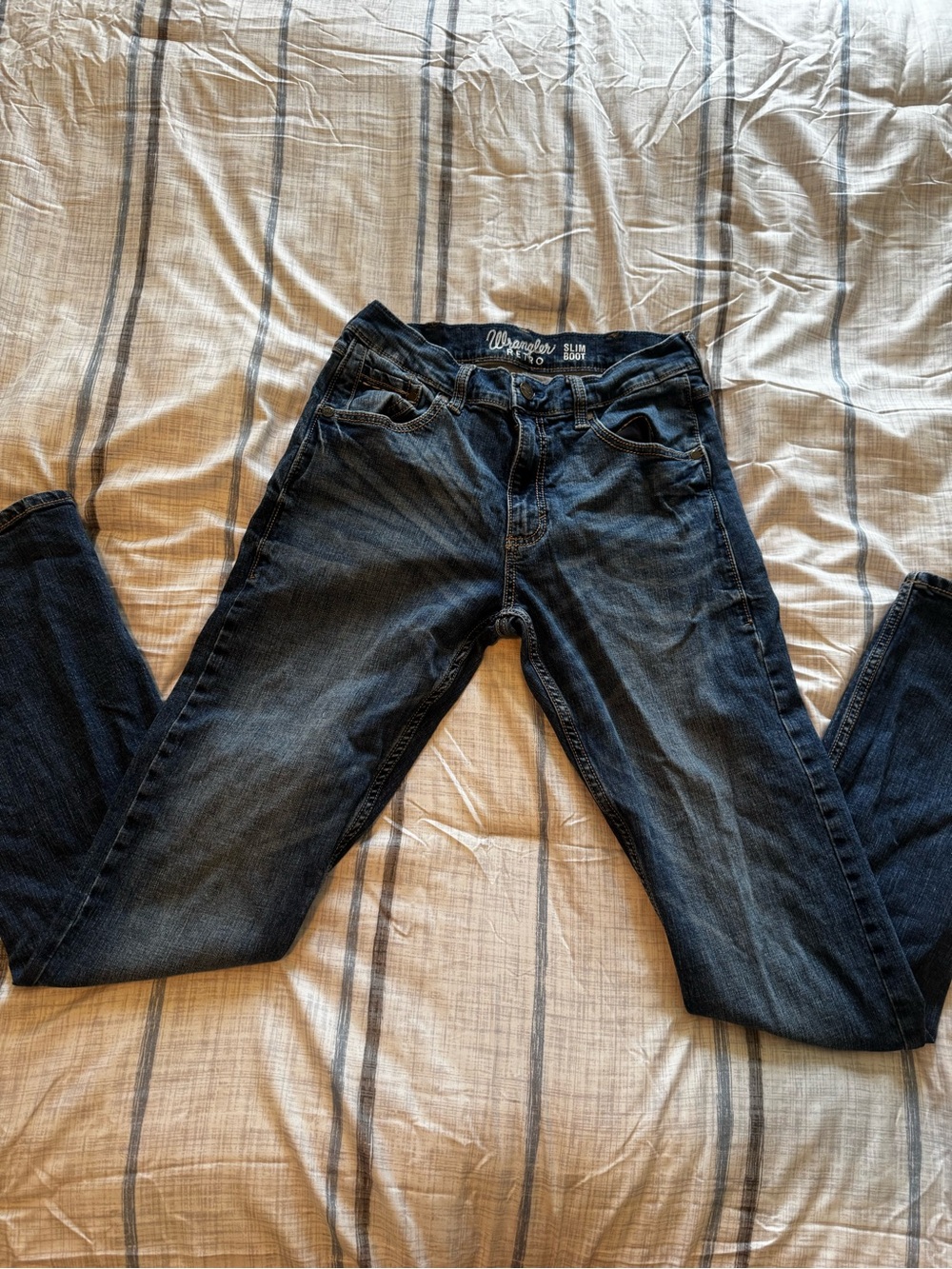 Wrangler 30/38 Slim Boot Men's Jeans - Dark Blue